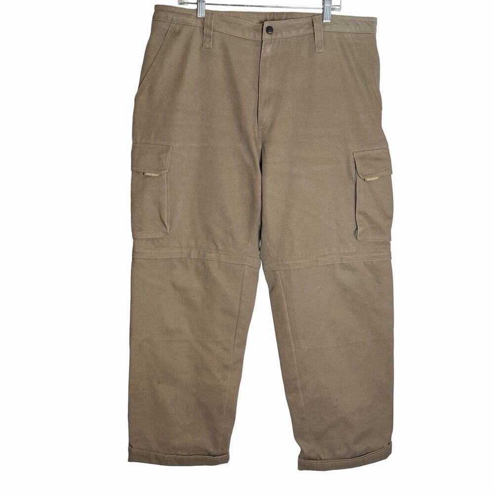 Cortech CRX Motorcycle Cargo Pants Mens 40x32 Beige Tan Convertible Kenytex WR